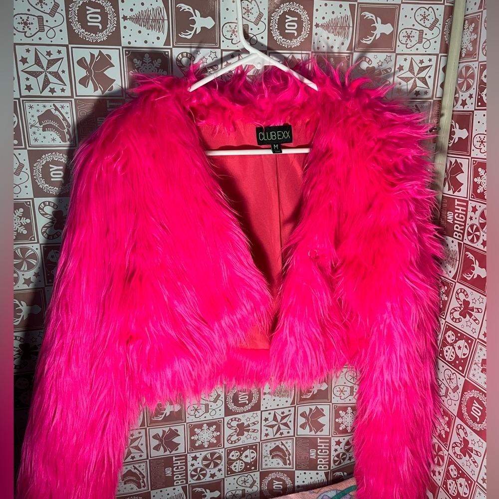 ❤️‍🔥Dolls Kill Club EXX Plush Pink Faux Fur Jacket❤️‍🔥